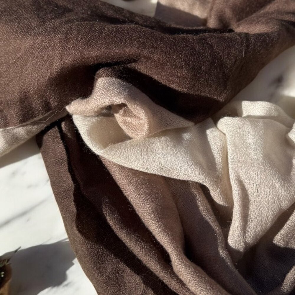 Vintage Modelama 100% Cashmere Rectangle Ombre Scarf - Picture 7 of 11